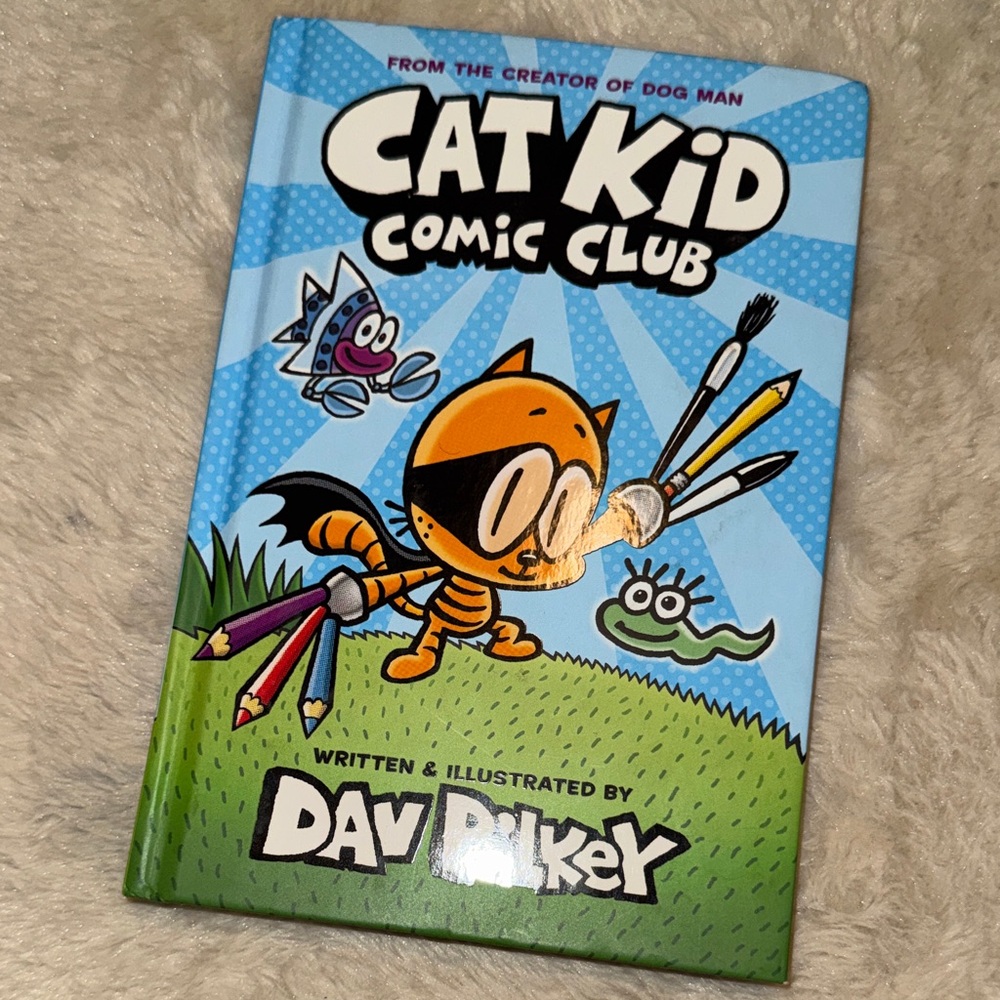 Cat Kid Comic Club by Dav Pilkey - Blue & Green Hardcover